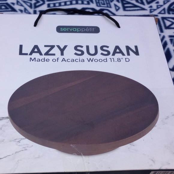 New Servappetit Acacia Wood Lazy Susan - Picture 1 of 1